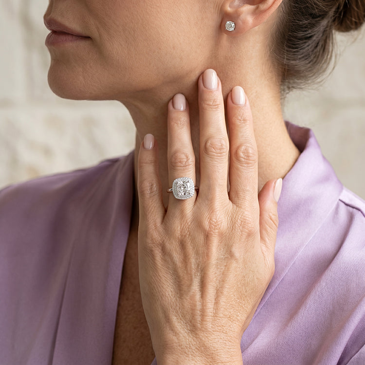 Tulip - GIA Natural Cushion Diamond Engagement Ring