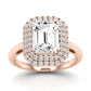 Tulip Emerald Diamond Engagement Ring (Lab Grown Igi Cert) rosegold