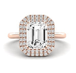 Tulip Emerald Diamond Engagement Ring (Lab Grown Igi Cert) rosegold