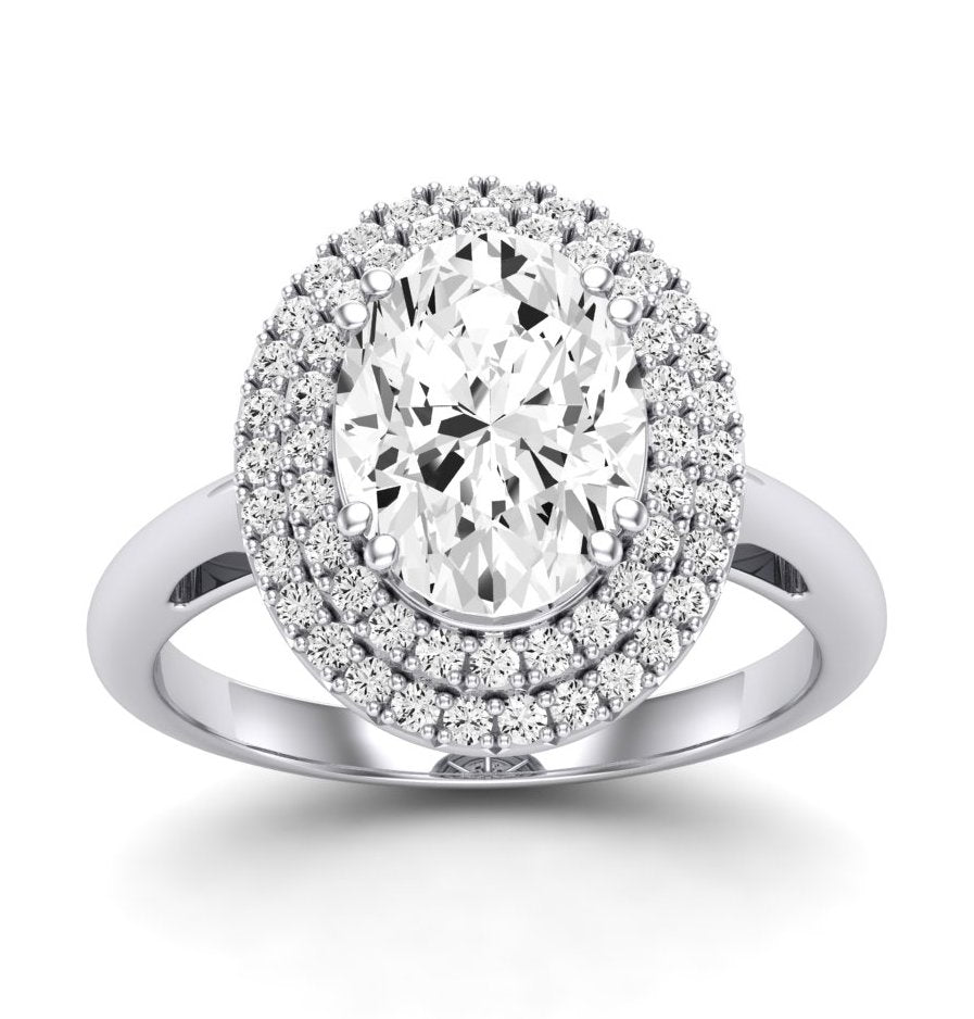 2.00 ct - Tulip - GIA Natural Oval Diamond Engagement Ring