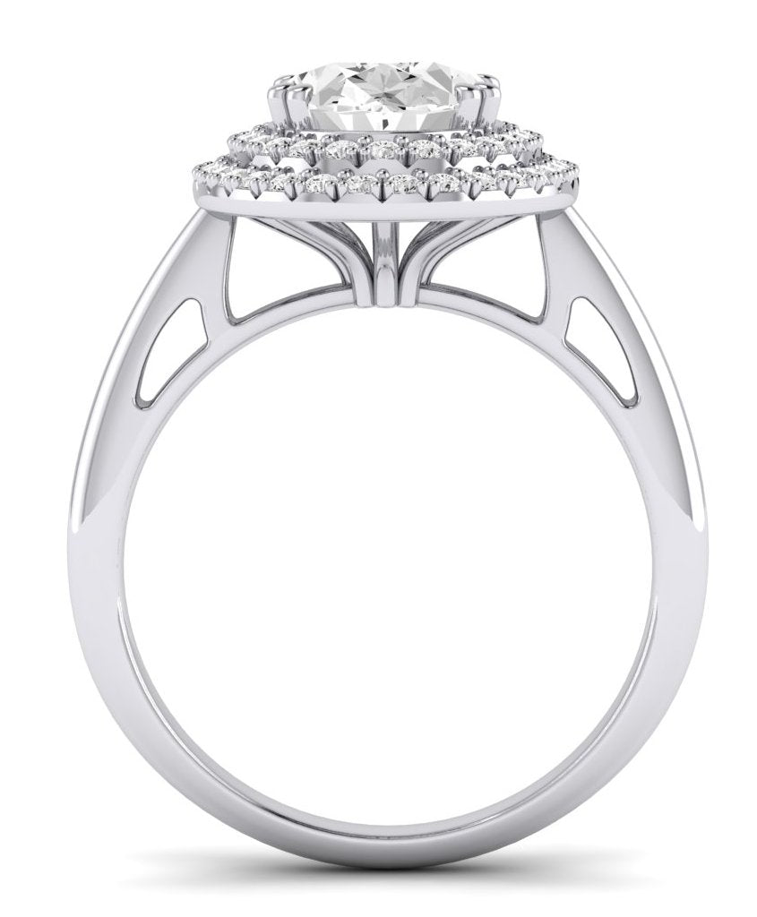 Tulip Oval Diamond Engagement Ring (Lab Grown Igi Cert) whitegold