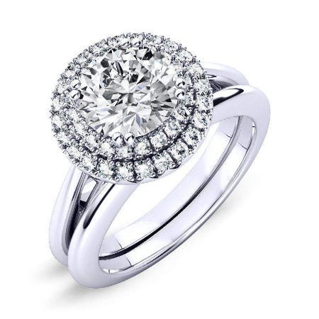 2.00 ct - Tulip - GIA Natural Round Diamond Bridal Set