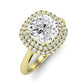 Tulip Moissanite Matching Band Only ( Engagement Ring Not Included) For Ring With Cushion Center yellowgold