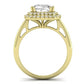 Tulip Moissanite Matching Band Only ( Engagement Ring Not Included) For Ring With Cushion Center yellowgold