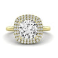 Tulip Moissanite Matching Band Only ( Engagement Ring Not Included) For Ring With Cushion Center yellowgold