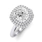 Tulip Moissanite Matching Band Only ( Engagement Ring Not Included) For Ring With Cushion Center whitegold