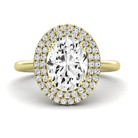 Tulip Diamond Matching Band Only ( Engagement Ring Not Included) For Ring With Oval Center yellowgold