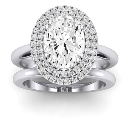 Tulip Diamond Matching Band Only ( Engagement Ring Not Included) For Ring With Oval Center whitegold