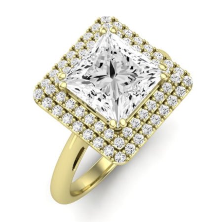 Tulip Moissanite Matching Band Only (does Not Include Engagement Ring) For Ring With Princess Center yellowgold