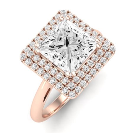 Tulip Moissanite Matching Band Only (does Not Include Engagement Ring) For Ring With Princess Center rosegold