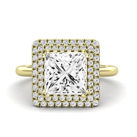 Tulip Moissanite Matching Band Only (does Not Include Engagement Ring) For Ring With Princess Center yellowgold