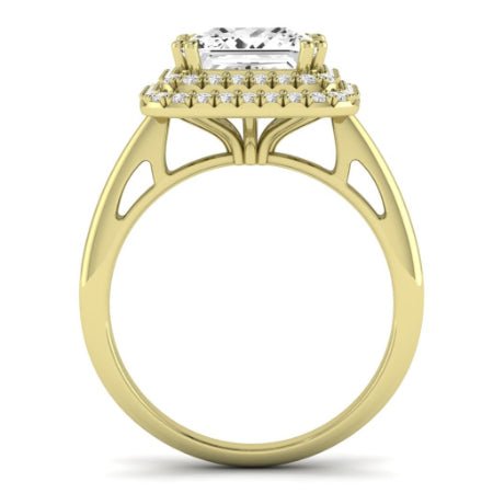 Tulip Moissanite Matching Band Only (does Not Include Engagement Ring) For Ring With Princess Center yellowgold