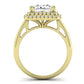 Tulip Moissanite Matching Band Only (does Not Include Engagement Ring) For Ring With Princess Center yellowgold