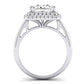 Tulip Moissanite Matching Band Only (does Not Include Engagement Ring) For Ring With Princess Center whitegold