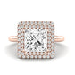 Tulip Moissanite Matching Band Only (does Not Include Engagement Ring) For Ring With Princess Center rosegold