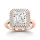 Tulip Moissanite Matching Band Only (does Not Include Engagement Ring) For Ring With Princess Center rosegold