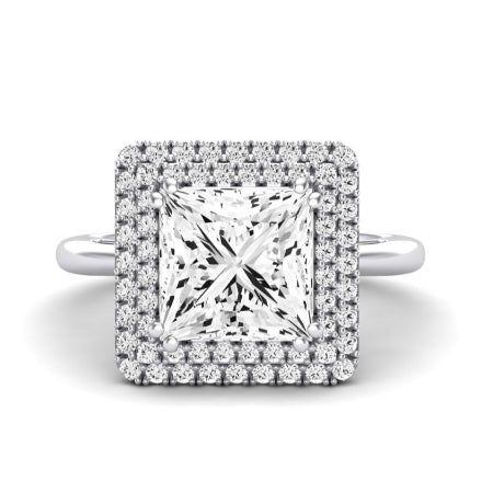 Tulip Moissanite Matching Band Only (does Not Include Engagement Ring) For Ring With Princess Center whitegold