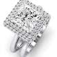 Tulip Moissanite Matching Band Only (does Not Include Engagement Ring) For Ring With Princess Center whitegold