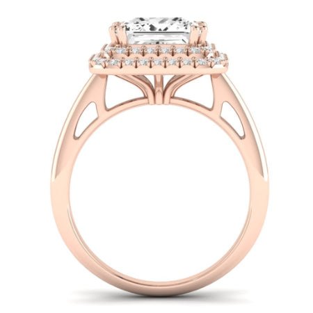 Tulip Moissanite Matching Band Only (does Not Include Engagement Ring) For Ring With Princess Center rosegold