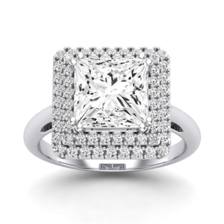 Tulip Moissanite Matching Band Only (does Not Include Engagement Ring) For Ring With Princess Center whitegold