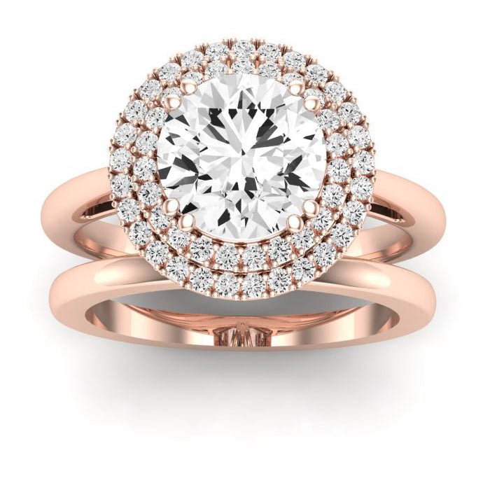 Tulip Diamond Matching Band Only (does Not Include Engagement Ring) For Ring With Round Center rosegold