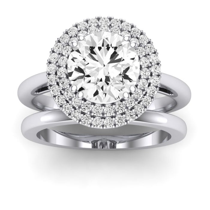 Tulip Diamond Matching Band Only (does Not Include Engagement Ring) For Ring With Round Center whitegold