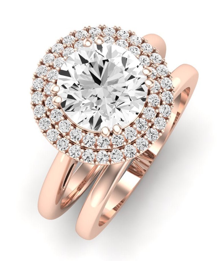 Tulip Diamond Matching Band Only (does Not Include Engagement Ring) For Ring With Round Center rosegold