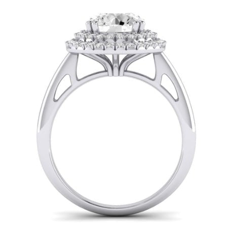 Tulip Moissanite Matching Band Only (does Not Include Engagement Ring) For Ring With Round Center whitegold