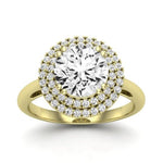 Tulip Moissanite Matching Band Only (does Not Include Engagement Ring) For Ring With Round Center yellowgold