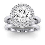Tulip Diamond Matching Band Only (does Not Include Engagement Ring) For Ring With Round Center whitegold