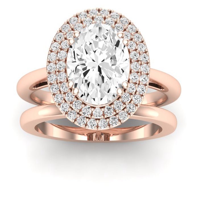 Tulip Oval Diamond Bridal Set (Lab Grown Igi Cert) rosegold