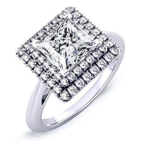 Tulip Princess Diamond Engagement Ring (Lab Grown Igi Cert) whitegold