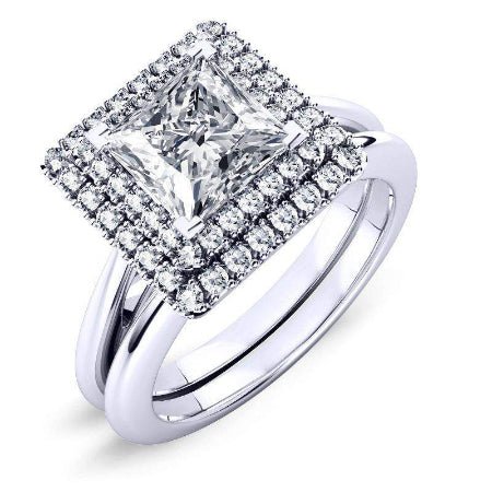 2.00 ct - Tulip - Princess Lab Diamond Bridal Set (IGI Certified)