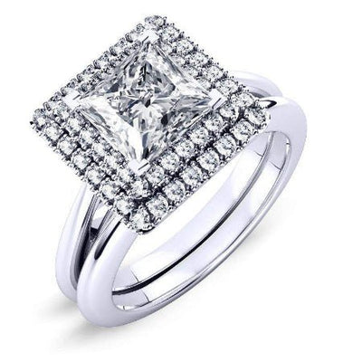 Tulip Princess Moissanite Bridal Set whitegold