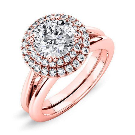 Tulip Round Diamond Bridal Set (Lab Grown Igi Cert) rosegold