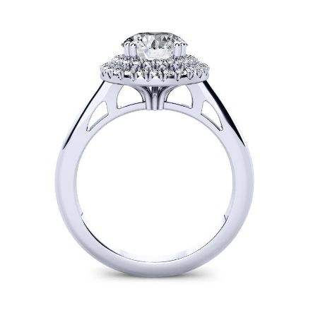 Tulip Round Diamond Engagement Ring (Lab Grown Igi Cert) whitegold