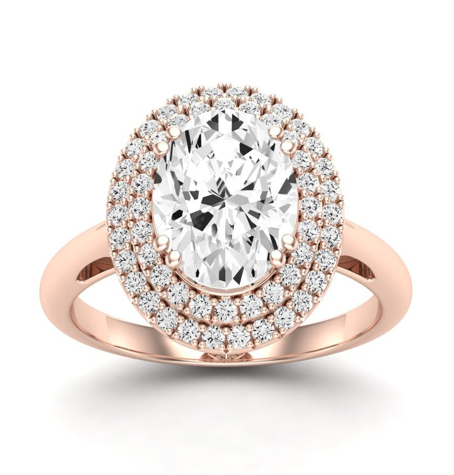 Tulip Oval Diamond Engagement Ring (Lab Grown Igi Cert) rosegold