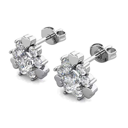 Valeria Moissanite Earrings whitegold