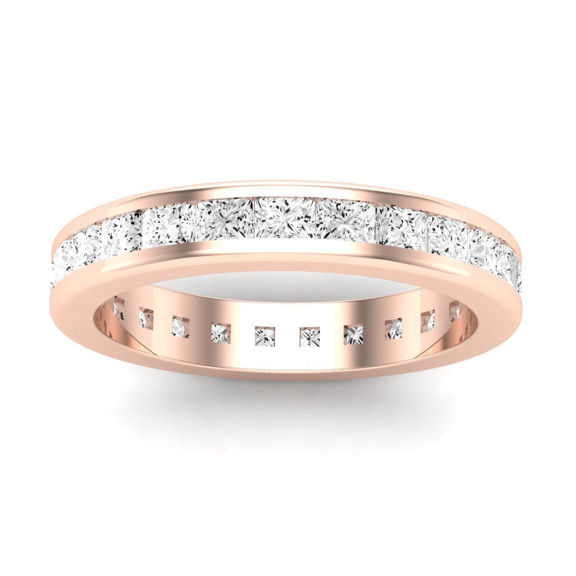 Valerian Princess Cut Diamond Eternity Band (Clarity Enhanced) rosegold