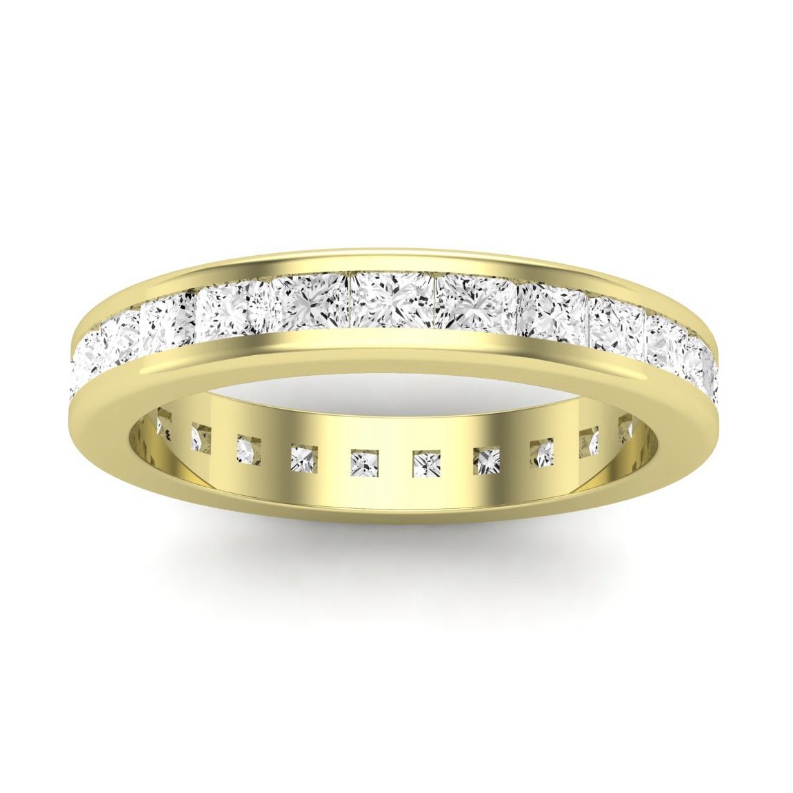 Valerian Princess Cut Moissanite Eternity Band yellowgold