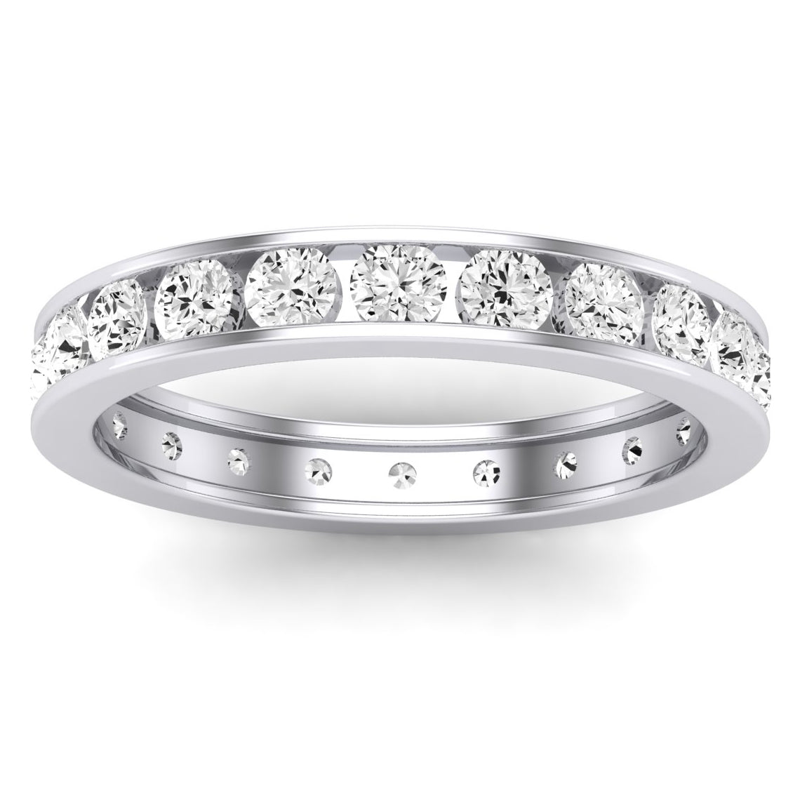 Valerian Round Cut Moissanite Eternity Band whitegold