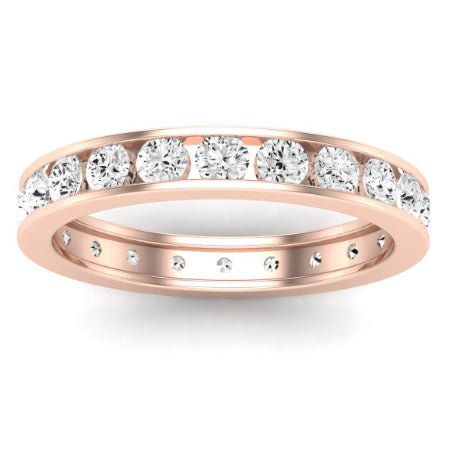 Valerian Round Cut Moissanite Eternity Band rosegold