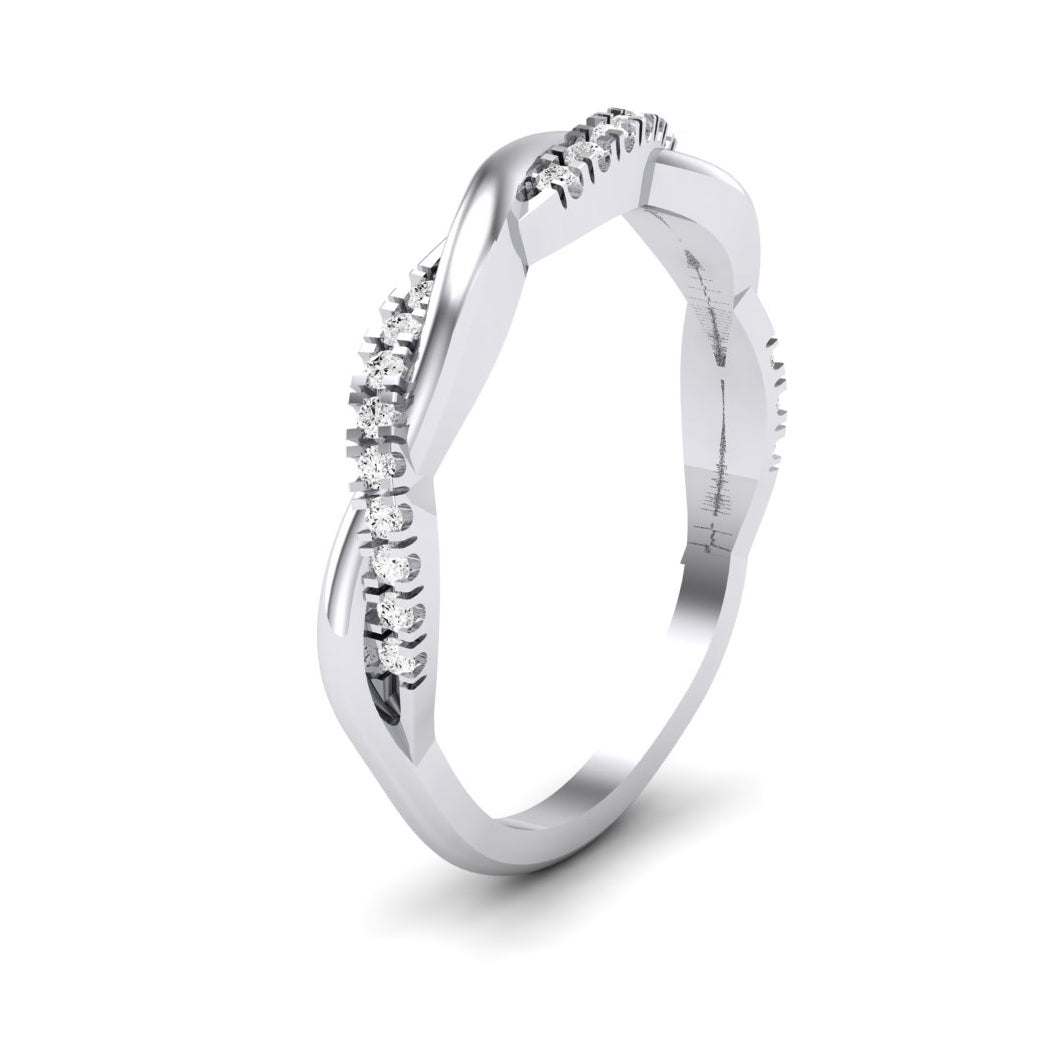 Valli Round Cut Diamond Eternity Band (Clarity Enhanced) whitegold