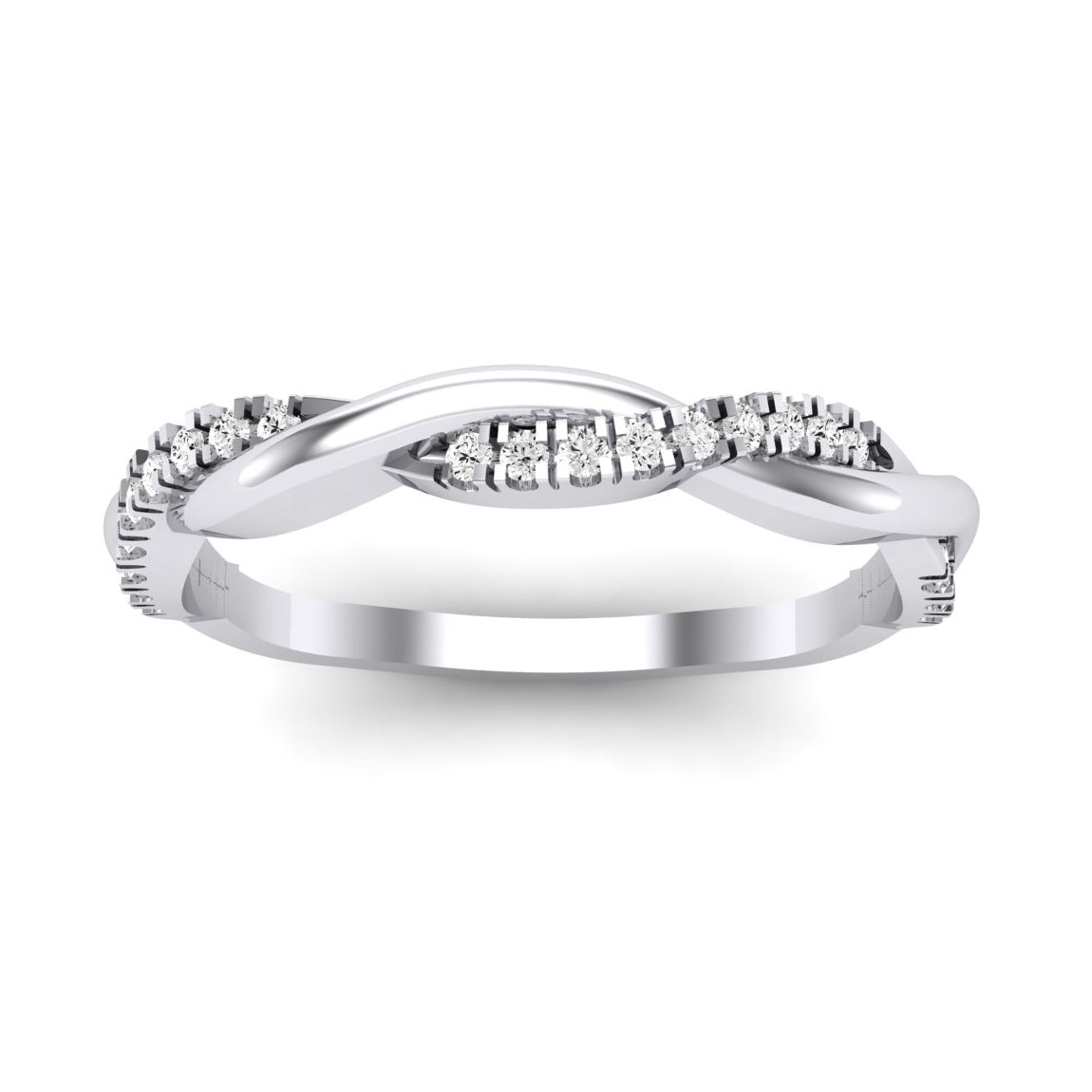 Valli Round Cut Diamond Eternity Band (Clarity Enhanced) whitegold