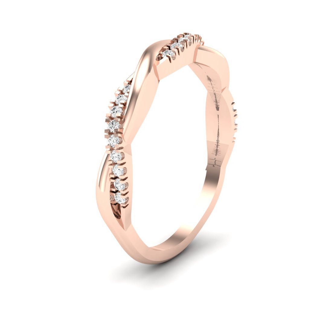 Valli Round Cut Moissanite Eternity Band rosegold