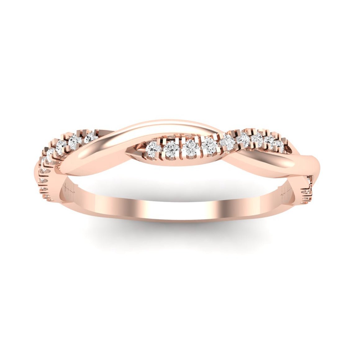 Valli Round Cut Moissanite Eternity Band rosegold