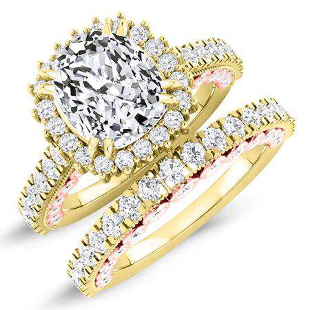 Varda Cushion Diamond Bridal Set (Lab Grown Igi Cert) yellowgold