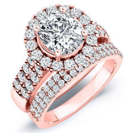 Velvet Cushion Diamond Bridal Set (Lab Grown Igi Cert) rosegold