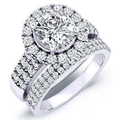 Velvet Cushion Diamond Bridal Set (Lab Grown Igi Cert) whitegold