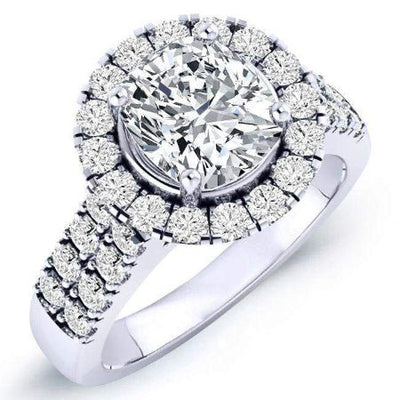 Velvet Cushion Diamond Engagement Ring (Lab Grown Igi Cert) whitegold